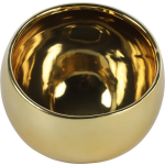 Countryfield Luxe theelichthouder/kaarsenhouder - goud - keramiek - D15 x H13.5 cm - Waxinelichtjeshouders