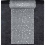 Santex Feest tafelkleed met glitter tafelloper - op rol - zwart/zilver - 10 meter - Feesttafelkleden - Silver