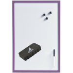 Zeller Magnetisch whiteboard/memobord met marker/wisser/magneten - 40 x 60 cm Whiteboards - Paars