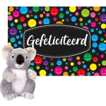 Keel Toys - Cadeaukaart Gefeliciteerd met knuffeldier koala 18 cm - Knuffeldier