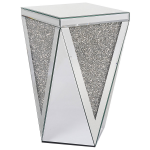 Beliani LUXEY - Bijzettafel-Zilver-Glas - Plata