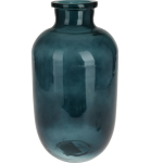 H&S collection Bloemenvaas San Remo - glas transparant - D18 x H35 cm - Vazen - Blauw