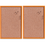 Zeller Prikbord incl. punaises - 2x - 40 x 60 cm kurk - Prikborden - Oranje