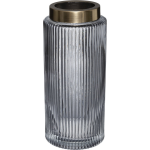 Atmosphera bloemenvaas - Elegance - Cilinder vorm transparant - glas - H26 x D12 cm - Vazen - Grijs