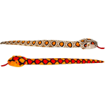 Keel Toys - Pluche knuffel dieren set van 2x slangen en rood 100 cm - Knuffeldier - Bruin