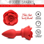 Booty Sparks Vibrerende Rose Anaalplug met Afstandsbediening - Small - Rood