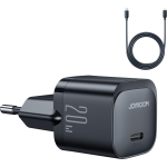 Joyroom 20W mini oplader - USB-C poort - inclusief 1m kabel - zwart