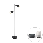 QAZQA Smart vloerlamp incl. 2 Wifi A60 - Stijn - Zwart