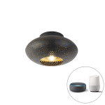 QAZQA Smart plafondlamp met goud 25 cm incl. Wifi A60 - Radiance - Zwart