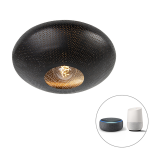 QAZQA Smart plafondlamp met goud 40 cm incl. Wifi G95 - Radiance - Zwart