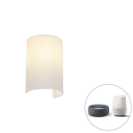QAZQA Smart wandlamp wit incl. Wifi A60 - Simple Drum Jute