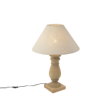 QAZQA Landelijke tafellamp met linnen kap 50 cm - Catnip - Beige