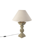 QAZQA Landelijke tafellamp met velours kap taupe 50 cm - Hyssop