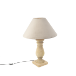 QAZQA Landelijke tafellamp met velours kap taupe 50 cm - Catnip