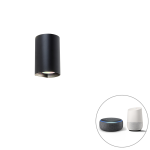 QAZQA Smart ronde wandlamp incl. Wifi GU10 - Sabbir - Zwart