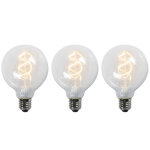 Set van 3 E27 LED gedraaid filament lamp G95 helder 5W 400 lm 2200K