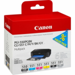 Canon Canon PGI-550 CLI 551 Bläckpatron MultiPack Bk,C,M,Y,Gy, Inn 6496B005 Replace: N/A