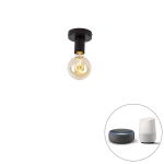 QAZQA Smart plafondlamp incl. Wifi G95 - Facile - Zwart