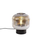 QAZQA Smart tafellamp met smoke glas incl. Wifi A60 - Karel - Zwart
