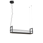 QAZQA Hanglamp met rek incl. LED 3-staps dimbaar - Cage Rack - Zwart