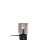 QAZQA Art Deco tafellamp zwart met smoke glas - Laura - Grijs