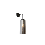 QAZQA Art Deco wandlamp zwart met smoke glas - Laura - Grijs