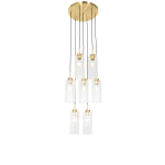 QAZQA Art Deco hanglamp met glas 7-lichts - Laura - Goud