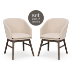 Rowico Home Windham eetkamerstoel - donker eiken onderstel - set - Beige