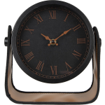 Clayre & Eef Tafelklok 22 cm Bruin Ijzer Glas Tafelklokken - Noir