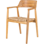 Artichok Yorick houten eetkamerstoel naturel - met rotan zitting - Bruin