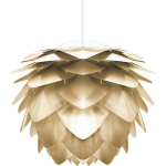 Umage Silvia Medium hanglamp brushed brass - met koordset wit - Ø 50 - Geel