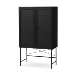 Olivine Jari houten opbergkast - 135 x 80 cm - Zwart