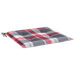 vidaXL Tuinstoelkussen Rood ruitpatroon 40 x 40 x 3 cm