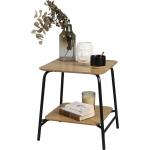 Urban Living Bijzettafel 2 levels|bruin - metaal - 45 x 51 cm - Zwart