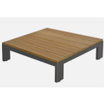 Max&Luuk Mick lage tafel 95x95x25 cm aluminium antraciet teak -