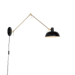 QAZQA Retro wandlamp met brons - Milou - Zwart