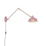 QAZQA Retro wandlamp met brons - Milou - Roze