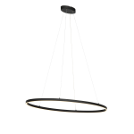 QAZQA Design hanglamp ovaal incl. LED 3-staps dimbaar - Ovallo - Zwart