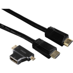 Hama HDMI-kabel 1,5m UHD 3 sterren High Speed + HDMI-adapter