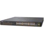 Assmann Planet GS-4210-24P2S netwerk-switch Managed L2 Gigabit Ethernet (10/100/1000) 1U Power over Ethernet (PoE) - Zwart