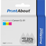 PrintAbout Huismerk Canon CL-51 Inktcartridge 3-kleuren Hoge capaciteit