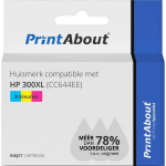 PrintAbout Huismerk compatible met HP 300XL (CC644EE) Inktcartridge 3-kleuren Hoge capaciteit