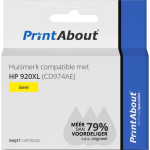 PrintAbout Huismerk compatible met HP 920XL (CD974AE) Inktcartridge Hoge capaciteit - Geel