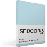 Snoozing Flanel Kussenslopen (Set Van 2) - 100% Geruwde Flanel-katoen - 60x70 Cm - Standaardmaat - Hemel - Blauw