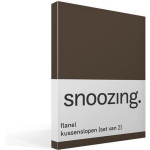 Snoozing Flanel Kussenslopen (Set Van 2) - 100% Geruwde Flanel-katoen - 60x70 Cm - Standaardmaat - - Bruin