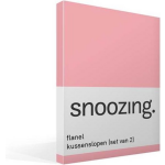 Snoozing Flanel Kussenslopen (Set Van 2) - 100% Geruwde Flanel-katoen - 60x70 Cm - Standaardmaat - - Roze
