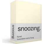 Snoozing - Flanel - Hoeslaken - Extra Hoog - 200x210/220 - Ivoor - Wit