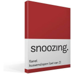 Snoozing Flanel Kussenslopen (Set Van 2) - 100% Geruwde Flanel-katoen - 60x70 Cm - Standaardmaat - - Rood