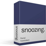 Snoozing Flanel Hoeslaken - 100% Geruwde Flanel-katoen - Lits-jumeaux (180x200 Cm) - Navy - Blauw