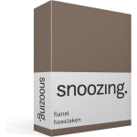 Snoozing Flanel Hoeslaken - 100% Geruwde Flanel-katoen - Lits-jumeaux (160x200 Cm) - - Bruin